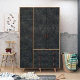 Hanah Home Chunky Armario Roble y Gris Oscuro
